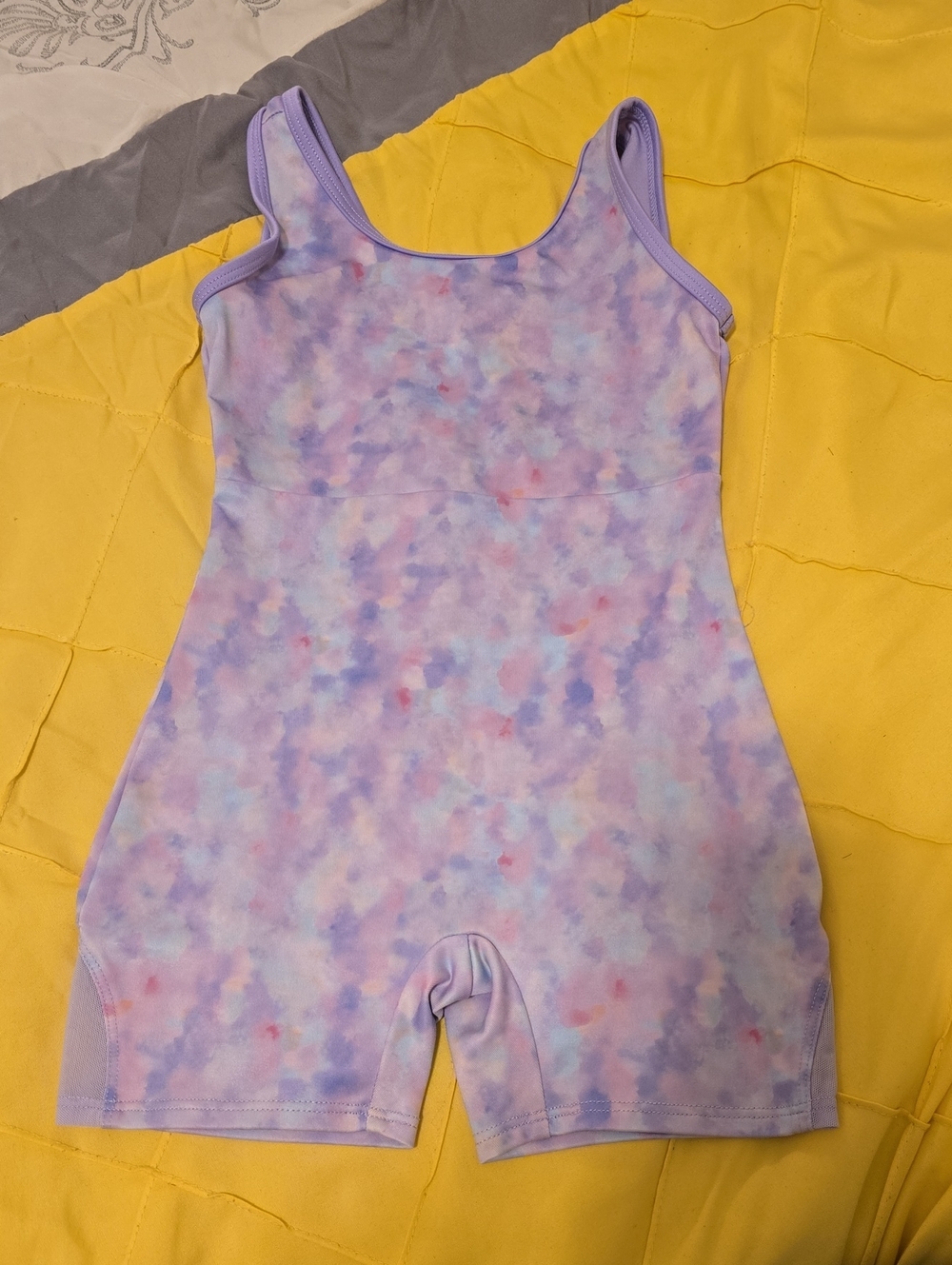 Girls Purple Tie-Dye Gymnastics Leotard
